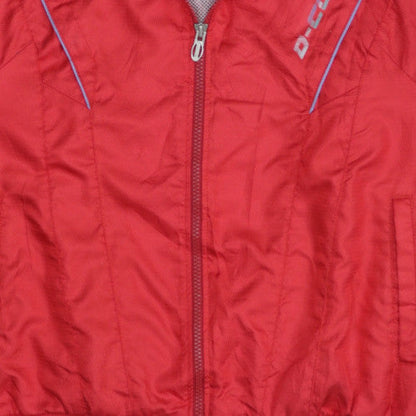 ASICS Women Red Track Jacket Size 10 Lightweight Zip Sports Top