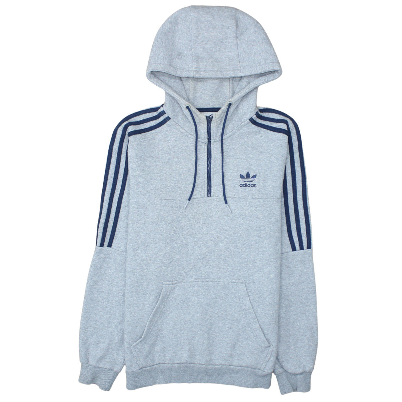 Mens UK Size S adidas Grey 1/2 Zip Hoodie