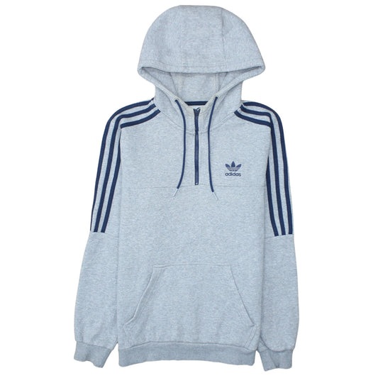 Mens UK Size S adidas Grey 1/2 Zip Hoodie