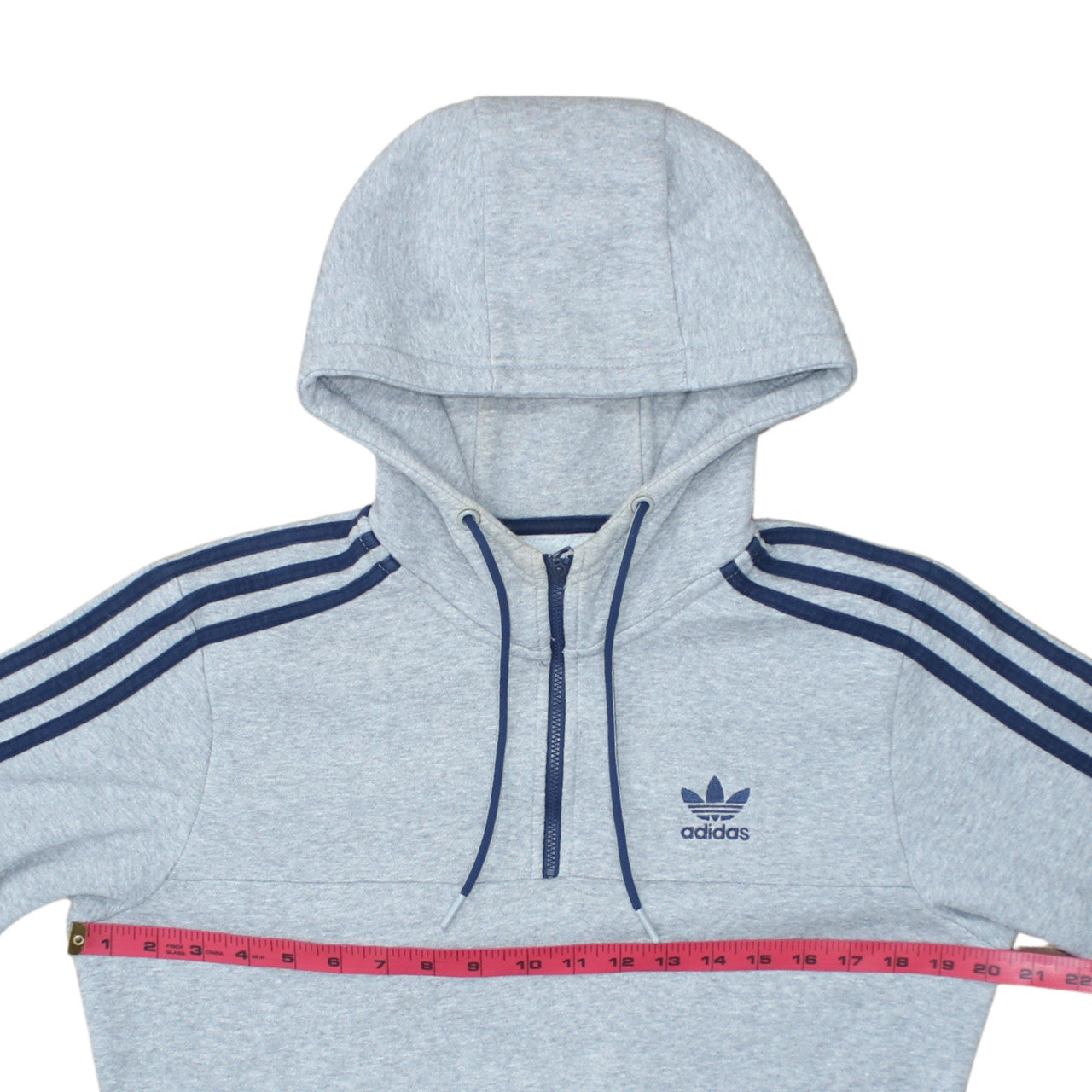 Mens UK Size S adidas Grey 1/2 Zip Hoodie
