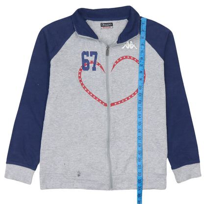 Womens UK Size M Kappa Grey Full Zip Sweatshirt