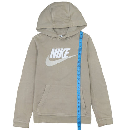 Nike Boys Beige Pullover Hoodie L 147-158cm Long Sleeve Graphic Logo