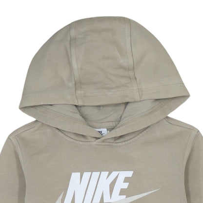 Nike Boys Beige Pullover Hoodie L 147-158cm Long Sleeve Graphic Logo