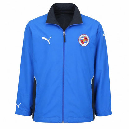 Front view of Puma boys’ blue reading fc full zip windbreaker jacket, size 14, yrs