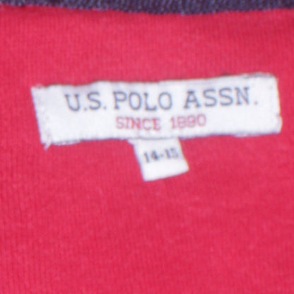 Boys UK Size 14-15 Years U.S. Polo Assn. Red Pullover Hoodie