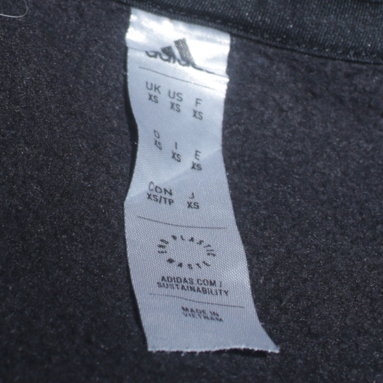 Mens UK Size XS adidas Black Pullover Sweatshirt