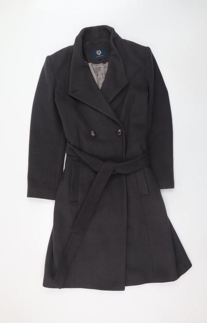 Womens UK Size 12 Viyella Black Overcoat