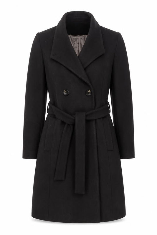 Womens UK Size 12 Viyella Black Overcoat