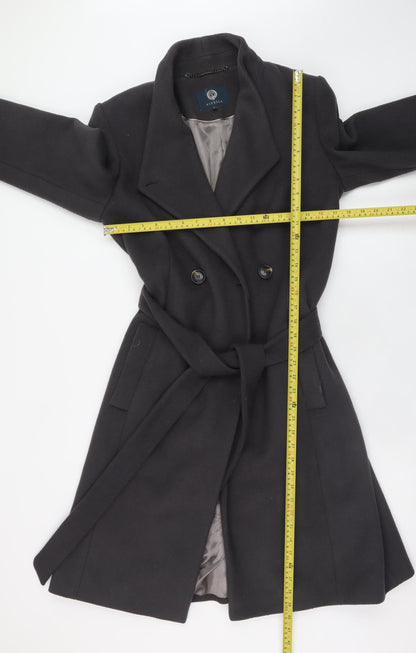 Womens UK Size 12 Viyella Black Overcoat