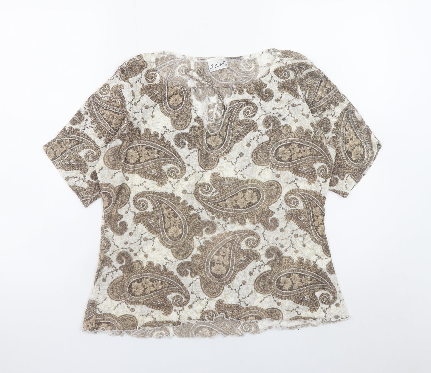 Womens UK Size 18 Select Beige Tunic Blouse