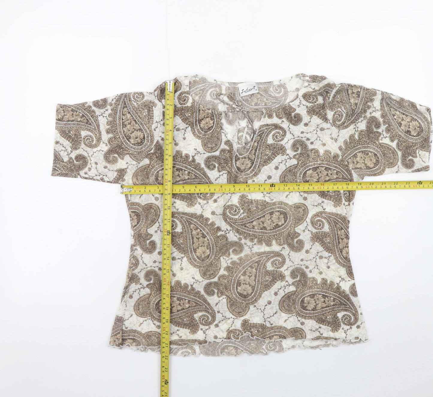 Womens UK Size 18 Select Beige Tunic Blouse