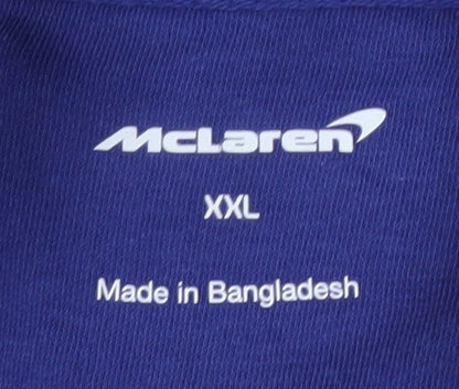 Mens UK Size 2XL McLaren Blue Full Zip Hoodie