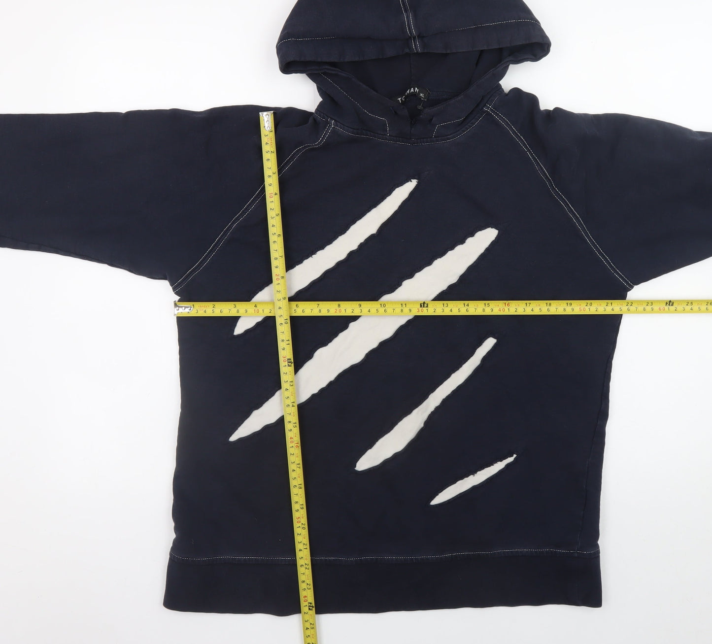 Mens UK Size XL Topman Blue Pullover Hoodie