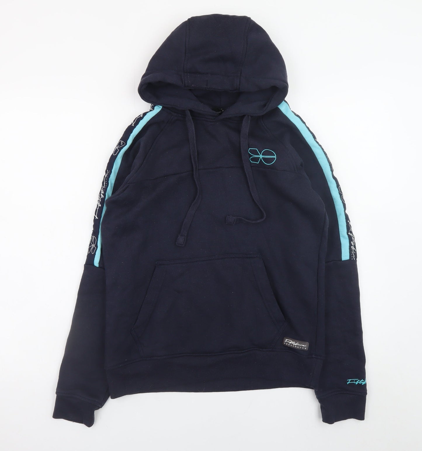 Womens UK Size S Crosshatch Blue Pullover Hoodie