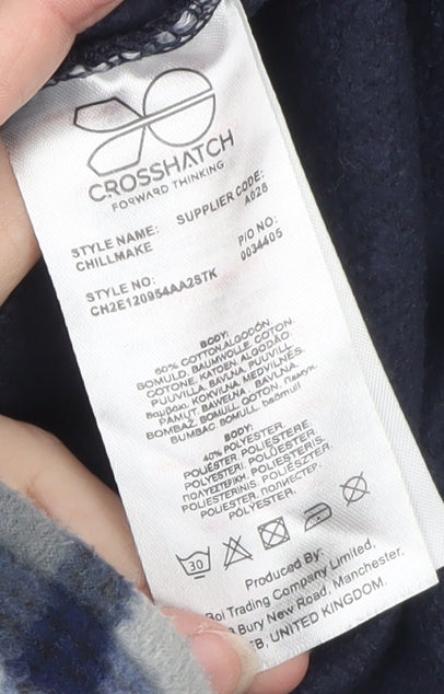 Womens UK Size S Crosshatch Blue Pullover Hoodie