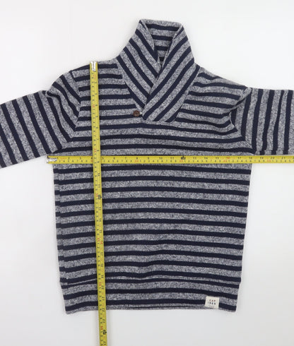 Gap Kids Navy Grey Striped Pullover Sweatshirt 10-11 Years