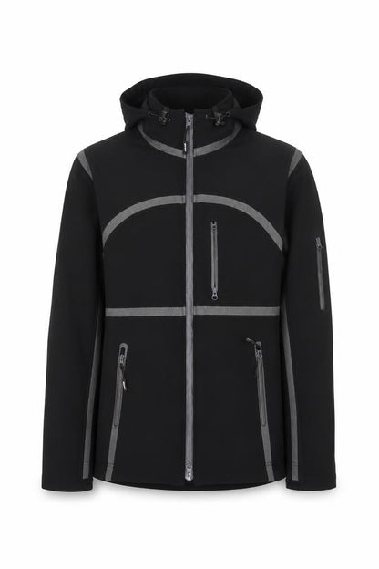Kombi Men's Black Softshell Hooded Jacket Size S Outdoor