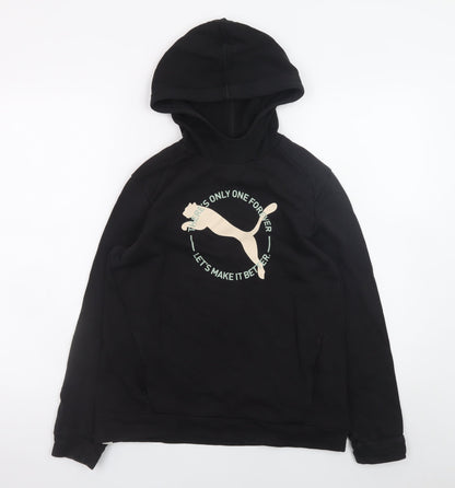 Boys UK Size 13-14 Years PUMA Black Pullover Hoodie