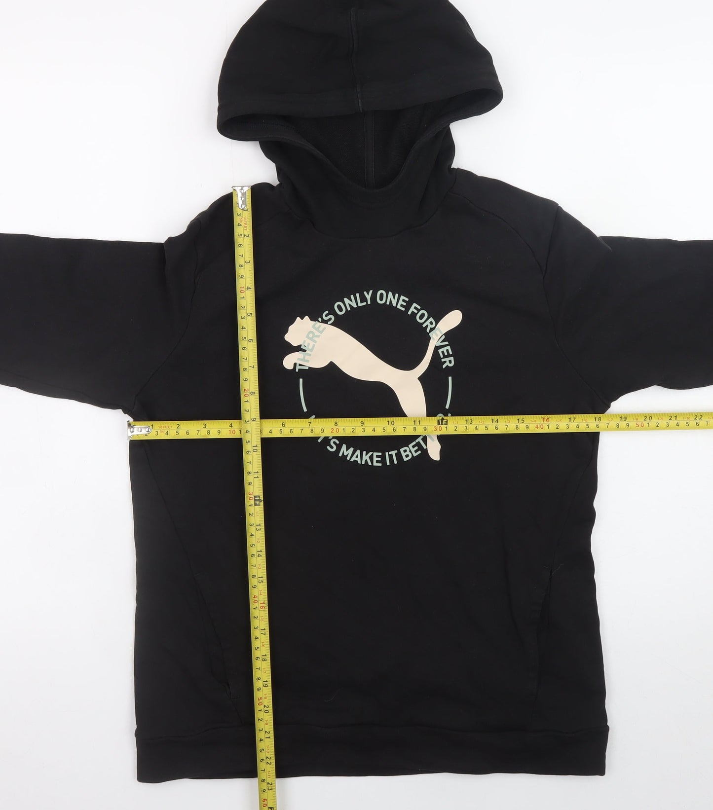 Boys UK Size 13-14 Years PUMA Black Pullover Hoodie