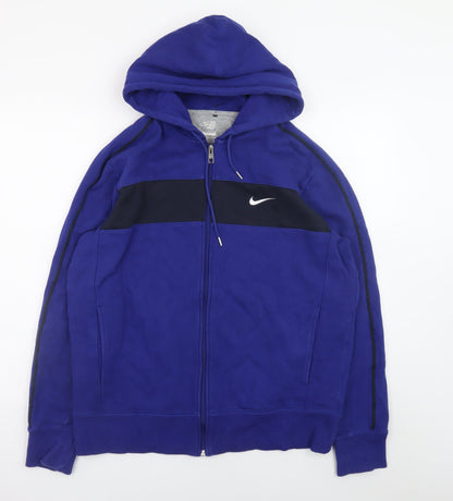 Mens UK Size L Nike Blue Full Zip Hoodie