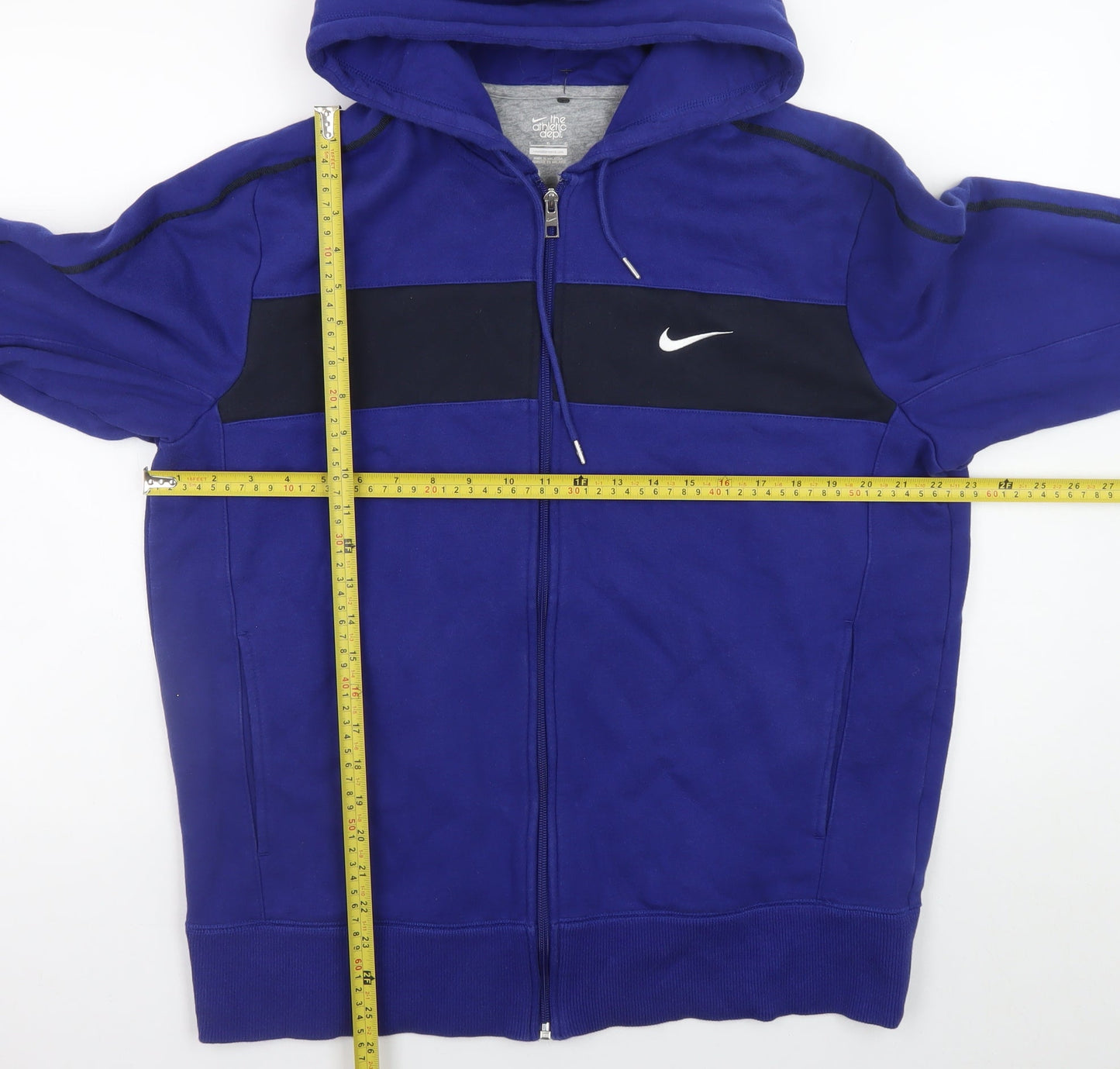 Mens UK Size L Nike Blue Full Zip Hoodie