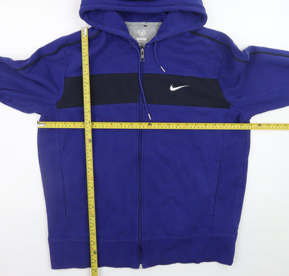 Mens UK Size L Nike Blue Full Zip Hoodie