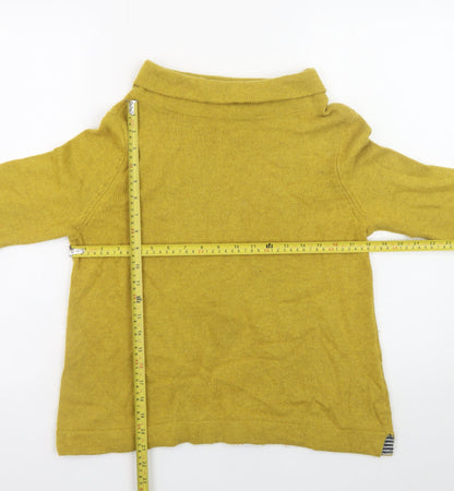 Seasalt Cornwall Women’s Yellow Cowl Neck Wool Blend Jumper Size 14