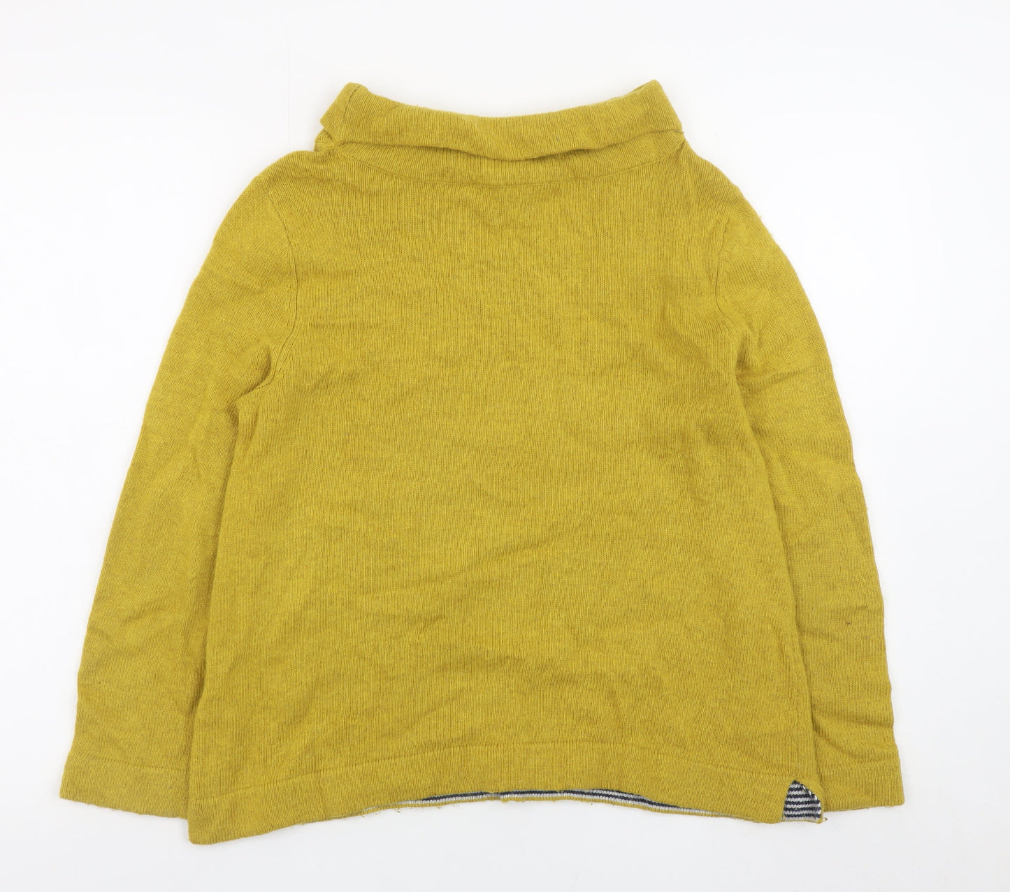 Seasalt Cornwall Women’s Yellow Cowl Neck Wool Blend Jumper Size 14