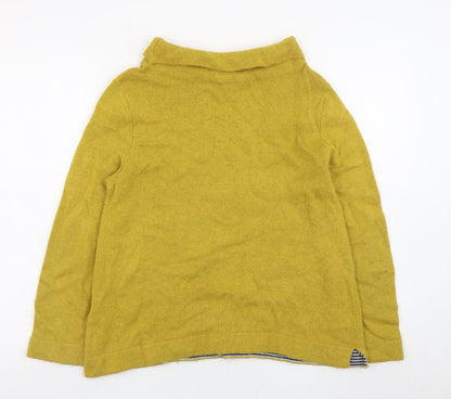 Seasalt Cornwall Women’s Yellow Cowl Neck Wool Blend Jumper Size 14