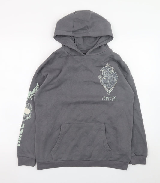 Primark Boys Grey Halo Infinite Pullover Hoodie 11-12 Years Regular Fit