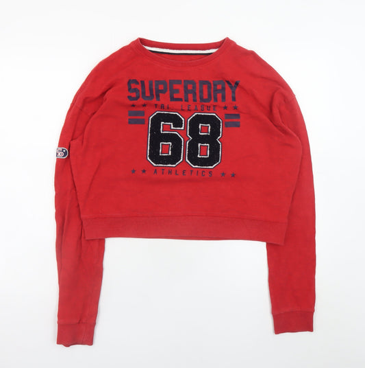 Womens UK Size XS Superdry Red Pullover Sweatshirt