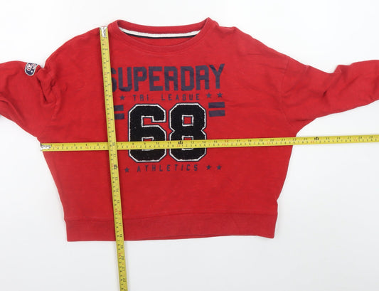 Womens UK Size XS Superdry Red Pullover Sweatshirt