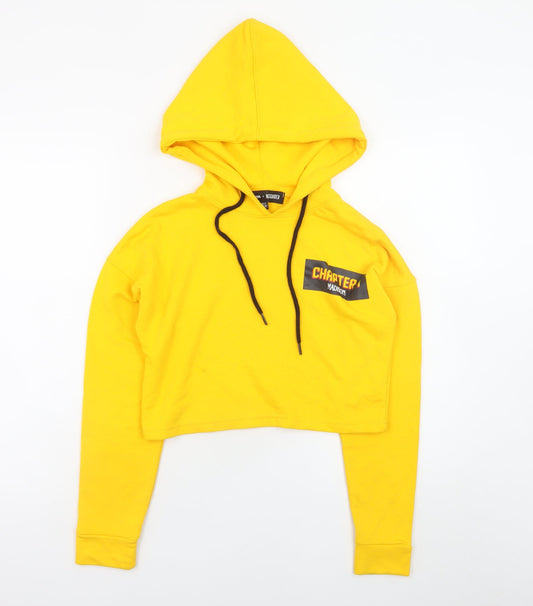 Womens UK Size 4 Missguided Yellow Pullover Hoodie