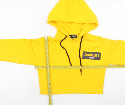 Womens UK Size 4 Missguided Yellow Pullover Hoodie