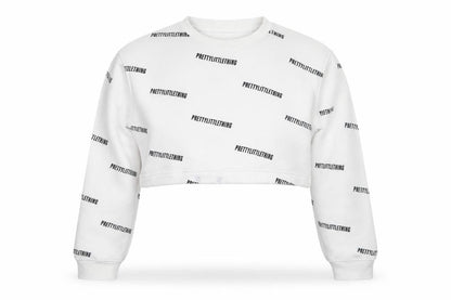 PRETTYLITTLETHING Womens White Cropped Pullover Sweatshirt M