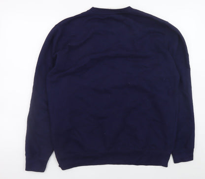 Mens UK Size L JustHoods Blue Pullover Sweatshirt