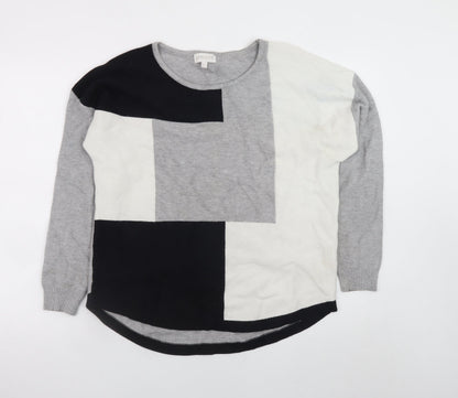 Apricot Women Grey Geometric Knit Pullover Jumper Size 14