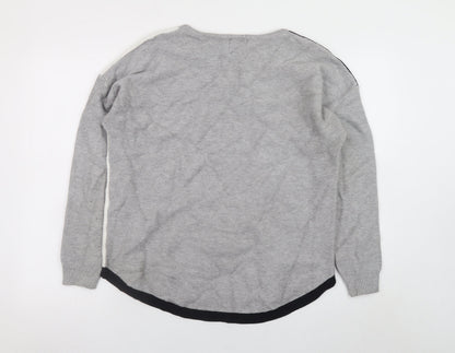 Apricot Women Grey Geometric Knit Pullover Jumper Size 14