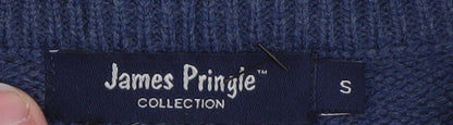 James Pringle Men's Blue Full Zip Knit Jumper Size S