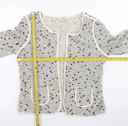 Papaya Weekend Women White Size 14 Open Knit Cotton Blend Blazer