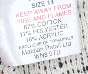 Papaya Weekend Women White Size 14 Open Knit Cotton Blend Blazer