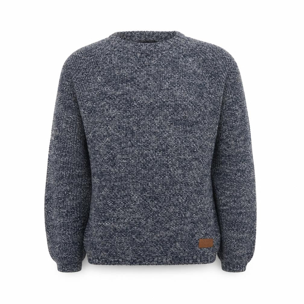Refinery Men's Blue Chunky Knit Polyester Jumper Size S