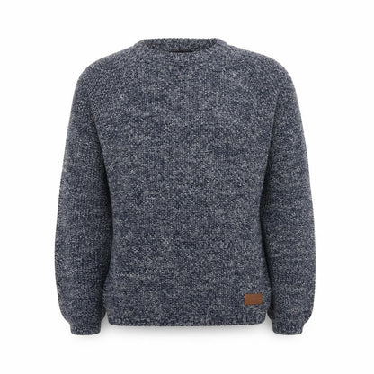 Refinery Men's Blue Chunky Knit Polyester Jumper Size S