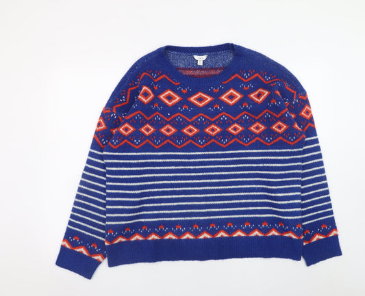 Womens UK Size 18 M&Co Blue Pullover Jumper