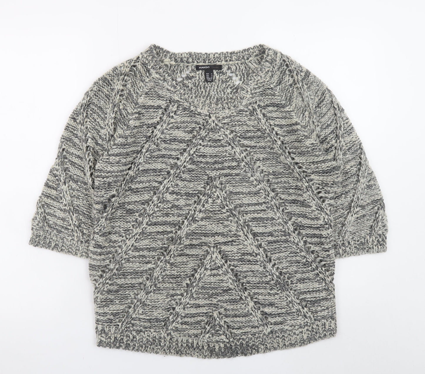 Womens UK Size 10 Mango Grey Pullover Jumper