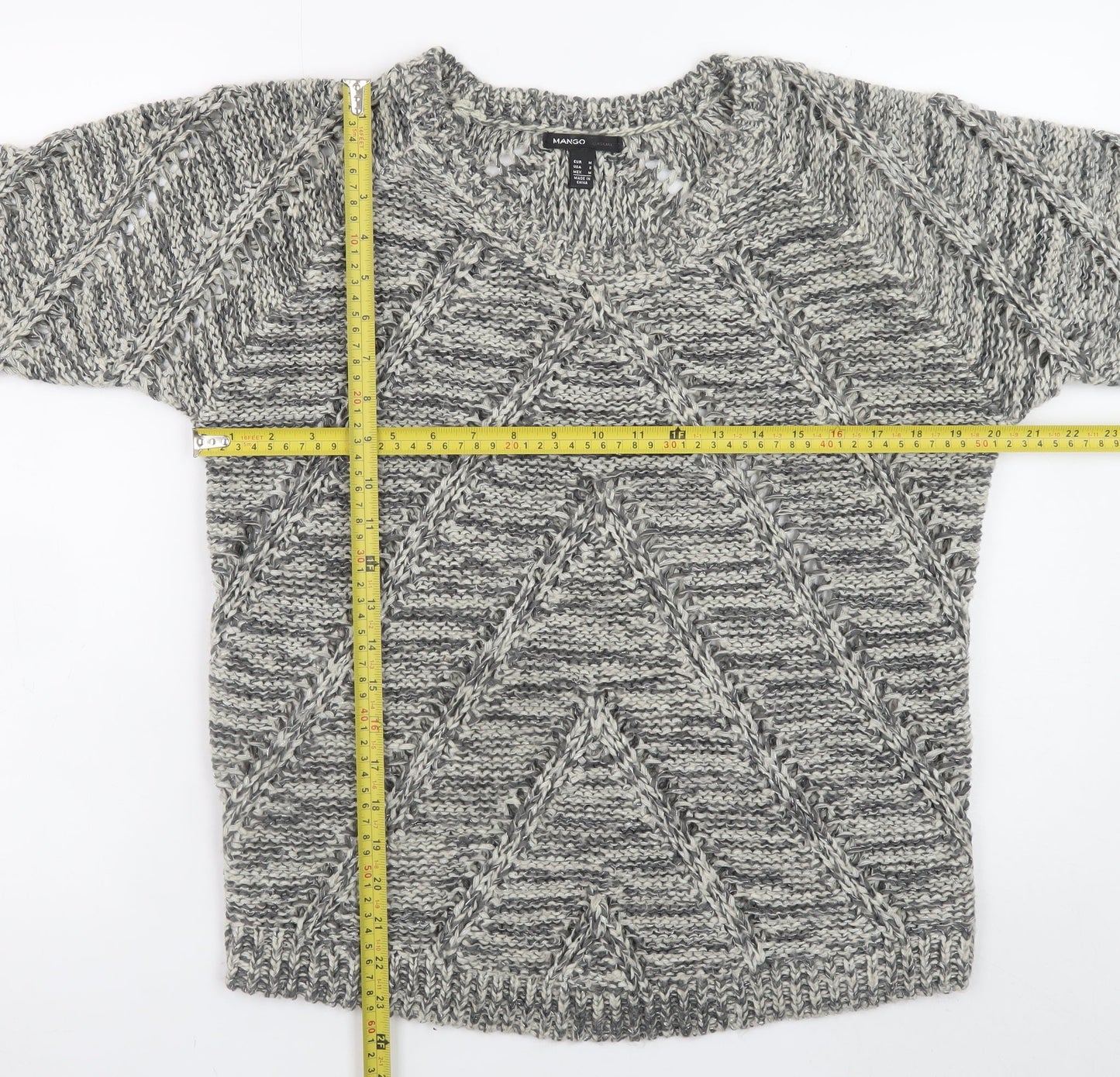 Womens UK Size 10 Mango Grey Pullover Jumper