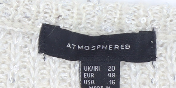 Womens UK Size 20 Atmosphere Ivory Pullover Jumper