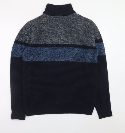 Mens UK Size S Nutmeg Blue Pullover Jumper