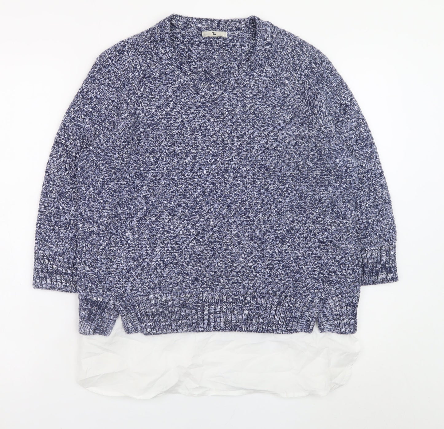 Womens UK Size 14 TU Blue Pullover Jumper