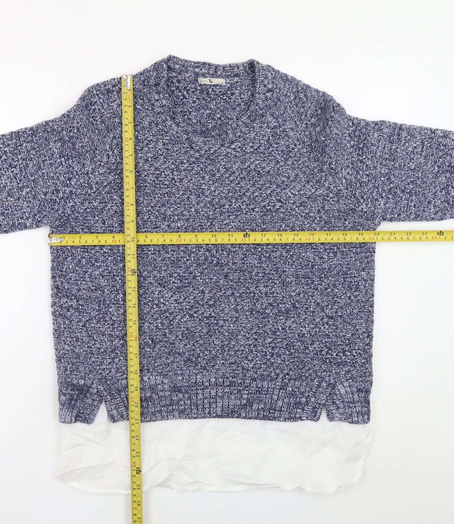 Womens UK Size 14 TU Blue Pullover Jumper